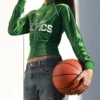 Boston Celtics Off Season NBA Kelly Green Cropped Jacket