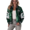 Boston Celtics The Wild Collective Sequin Full Zip Bomber Jacket