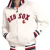 Boston Red Sox The Captain Logo White Varsity Jacket
