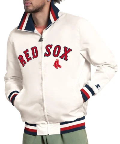Boston Red Sox The Captain Logo White Varsity Jacket