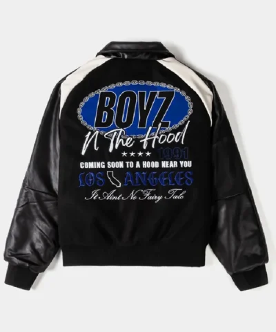 Boyz N The Hood Low 1991 Los Angeles Rider Black Wool and Leather Varsity Jacket