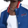 Buffalo Bills Blitz Blue and White Full-Snap Varsity Jacket