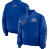 Buffalo Bills Royal Patch Full-Zip Satin Bomber Jacket
