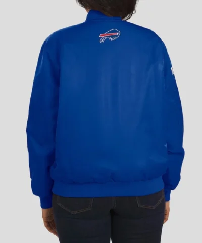 Buffalo Bills Royal Patch Full-Zip Satin Bomber Jacket For Sale