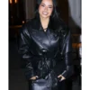 Buy Becky G Black Leather Belted Coat