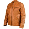 Buy Now Ethan Distressed Waxed Leather Cafe Racer Jacket