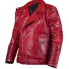 Buy Now Mens Red Leather Biker Jacket