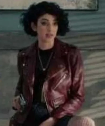 Buy Now Tilda Webber The Imperfects 2022 Morgan Taylor Campbell Maroon Leather Jacket