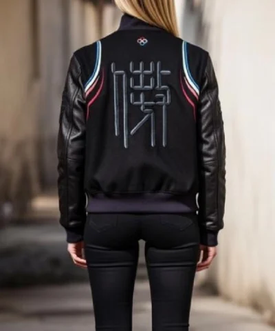 Buy Now Women Sportswear Leather Destroyer Varsity Jacket 