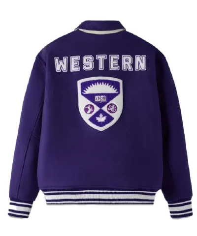 Buy OVO x Western University Mustangs Campus Western Purple Varsity Jacket