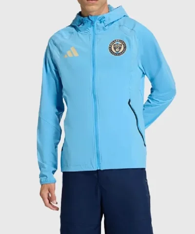 Buy Philadelphia Union 2026 Tiro Tech Blue Full Zip Windbreaker Jacket 