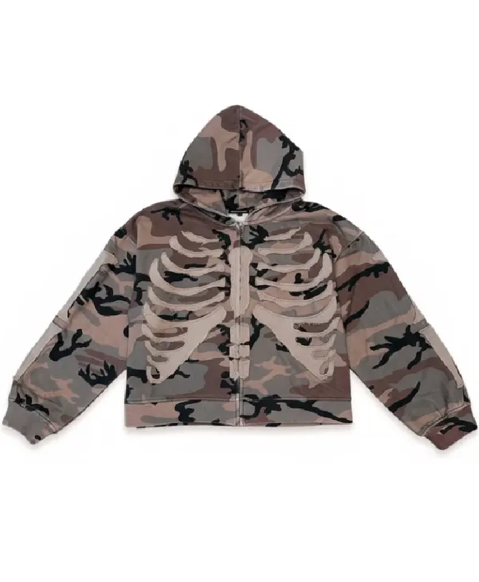 Camo Bones Zip-Up Hoodie