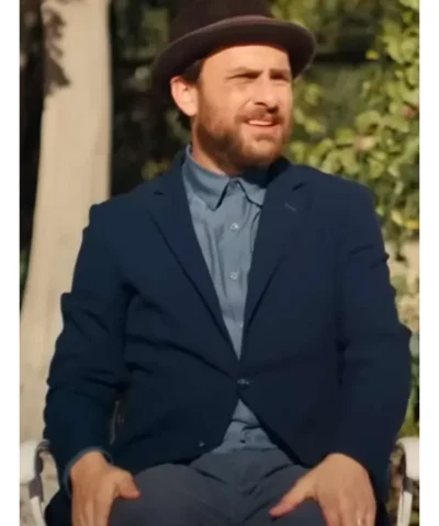 Charlie Day Fools Paradise Latte Pronto Blue Blazer Coat