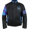 Charlotte Hornets Vintage Leather Zipper Jacket For Sale