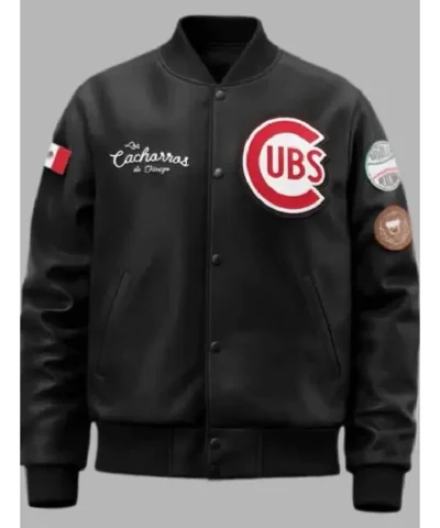 Chicago Cubs 2026 Black Varsity Leather Jacket