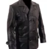 Christopher Eccleston Doctor Who Double Breasted Leather Coat 