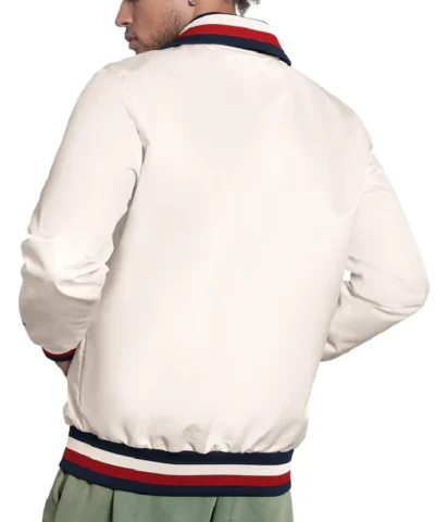 Cincinnati Reds The Captain Logo Full-Zip White Varsity Jacket