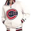 Cincinnati Reds The Captain Logo White Varsity Jacket