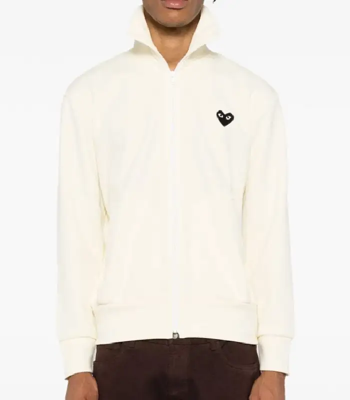Comme Des Garcons Play Heart-Print Track Jacket wht