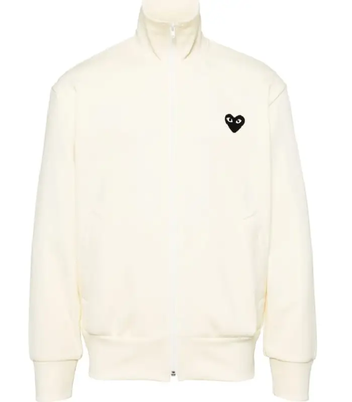 Comme Des Garcons Play Heart-Print Track Jacket white front