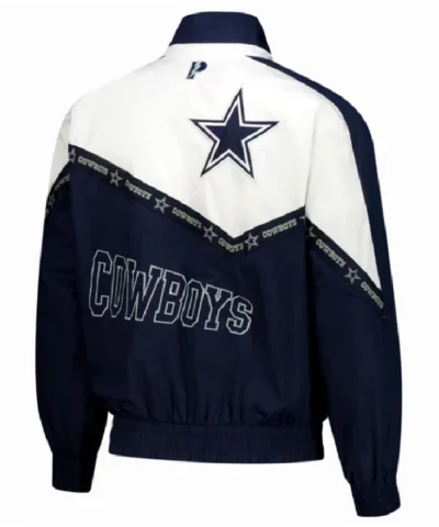 Dallas Cowboys Tape II Lightweight Navy and White Full-Zip Jacket