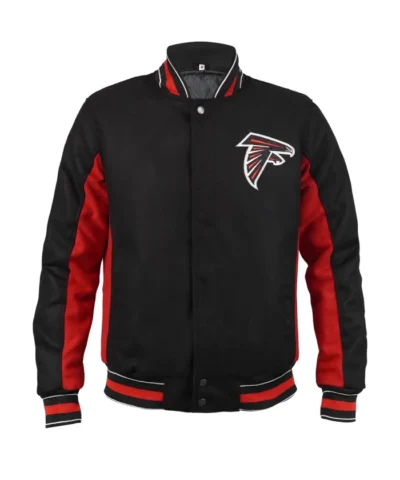 Dewey Team Atlanta Falcons Varsity Jacket in Black