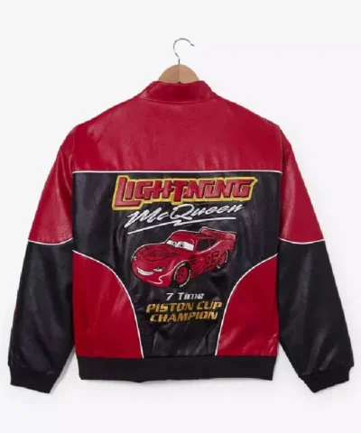Disney Pixar Cars Lightning McQueen 7-Times Piston Cup Champions Racing Leather Jacket - Unisex 