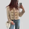 Frog Fastner Shoulder Pad Zara Napoleon Beige Jacket