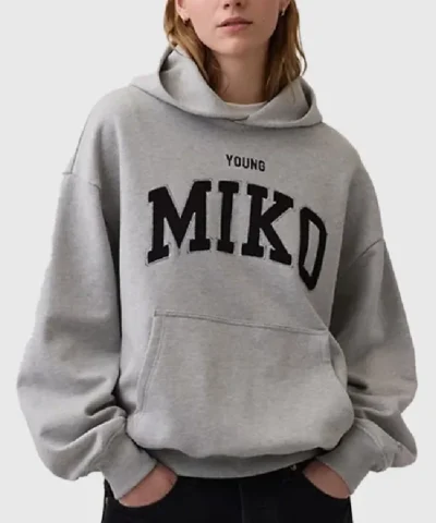 Gap x Young Miko 2026 Grey Oversized Hoodie For Sale 