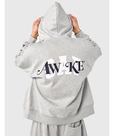 Gap × Awake NY 2026 Oversized Logo Grey Fleece Hoodie