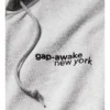 Gap × Awake NY 2026 Oversized Logo Grey Zip Up Hoodie
