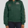 Green Bay Packers Green Patch Full-Zip Bomber Jacket
