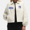 Heathered Bone New York Rangers Coachs Cotton Jacket