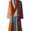 Imperfect Women Season 01 Robert Shawl Collar Wrap Belt and Patch Pockets Striped Terry Robe