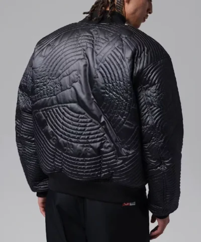 Jordan Nylon Zip Up Black Varsity Jacket