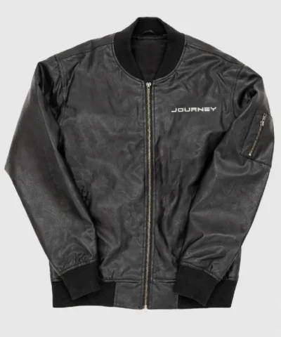 Journey 15th Studio Album Freedom Black Leather Bomber Jacket For Men and Women