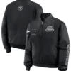 Las Vegas Raiders Black Patch Full-Zip Bomber Jacket For Men and Women 