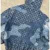 Louis Vuitton Patchwork Denim Blue Hoodie For Sale 