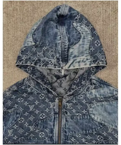 Louis Vuitton Patchwork Denim Hoodie For Sale 