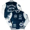Lynch Seattle Seahawks Beastmode Legacy Navy Wool Varsity Jacket