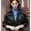 Matilda De Angelis Black Leather Jacket