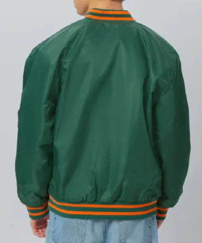 Miami Hurricane A-Game Full-Snap Green Varsity Jacket