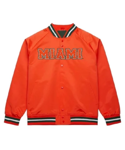 Miami Hurricane Orange Lightweight Satin Jacket