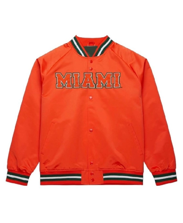 Miami Hurricane Orange Lightweight Satin Jacket