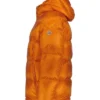 Moncler Orange Quilted Ripstop Down Orange Hooded Jacket
