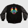 Music Festival Lollapalooza Wool and Leather Bomber Varsity Jacket - Black