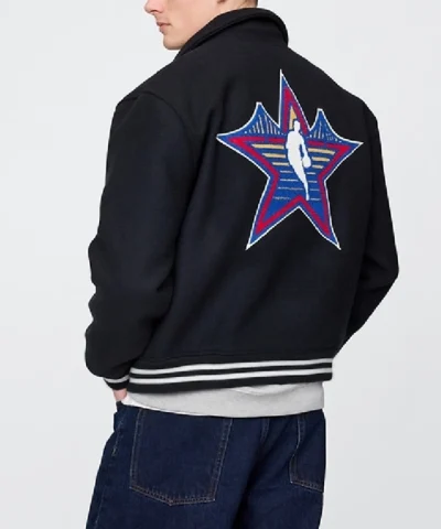 NBA x Gap Varsity All Star Black Wool Jacket For Sale