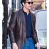 NBC Studio 2026 Paul Anthony Kelly Brown Leather Blazer