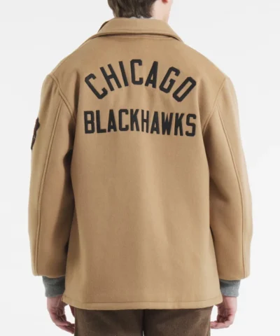 NHL Chicago Blackhawks Todd Snyder Oatmeal Cashmere Coaches Jacket