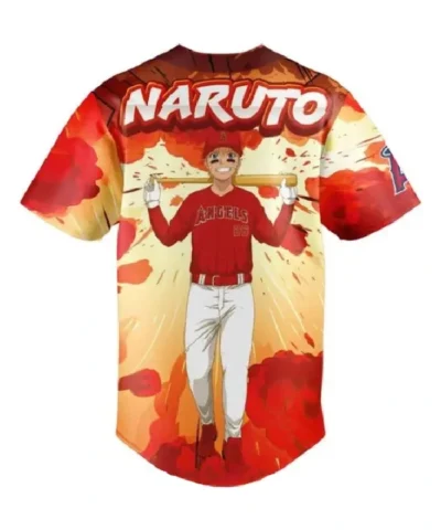 Naruto x Los Angeles Angels Baseball Red Jersey